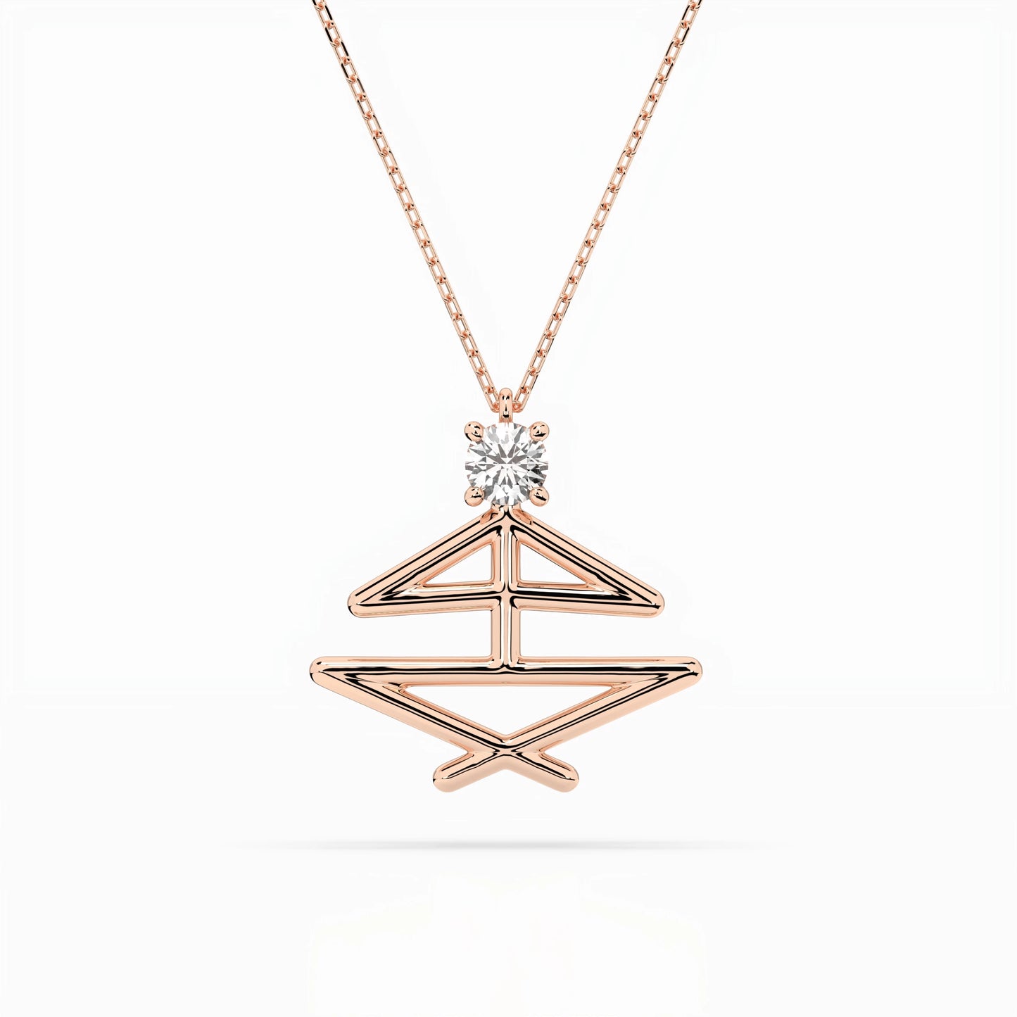 Minimalism Necklace (Round), 0.1 ct — 104-10064