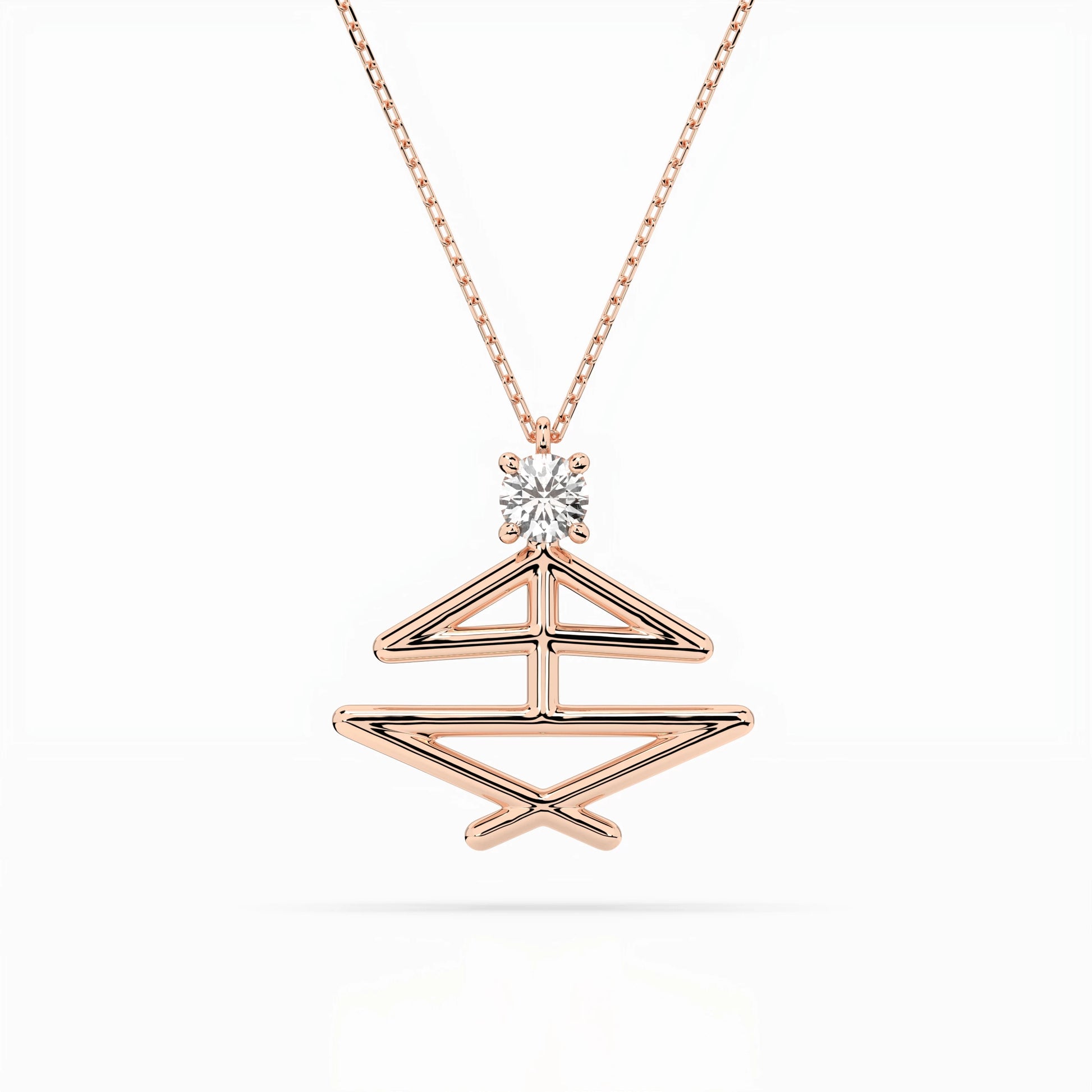 Minimalism Necklace (Round), 0.1 ct — 104-10064