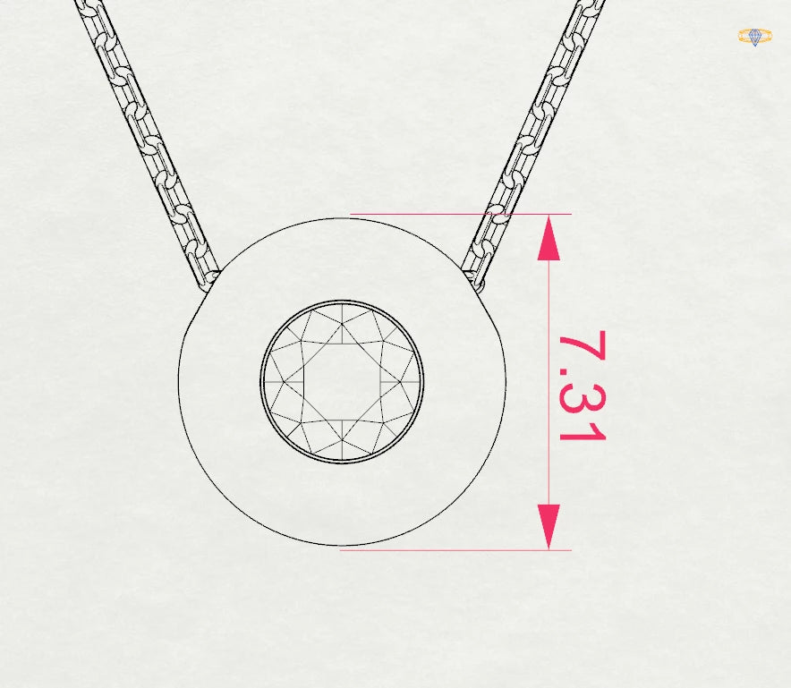 Solitaire Necklace (Round), 0.25 ct — 104-10007(4.0)