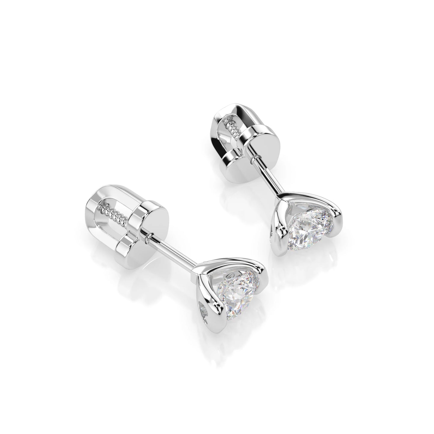 Solitaire Butterfly Earring (Round), 0.4 ct — 102-10016(3.7)