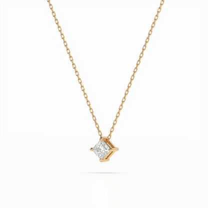 Solitaire Necklace (Princess), 0.1 ct — 104-10055(2.5)PR
