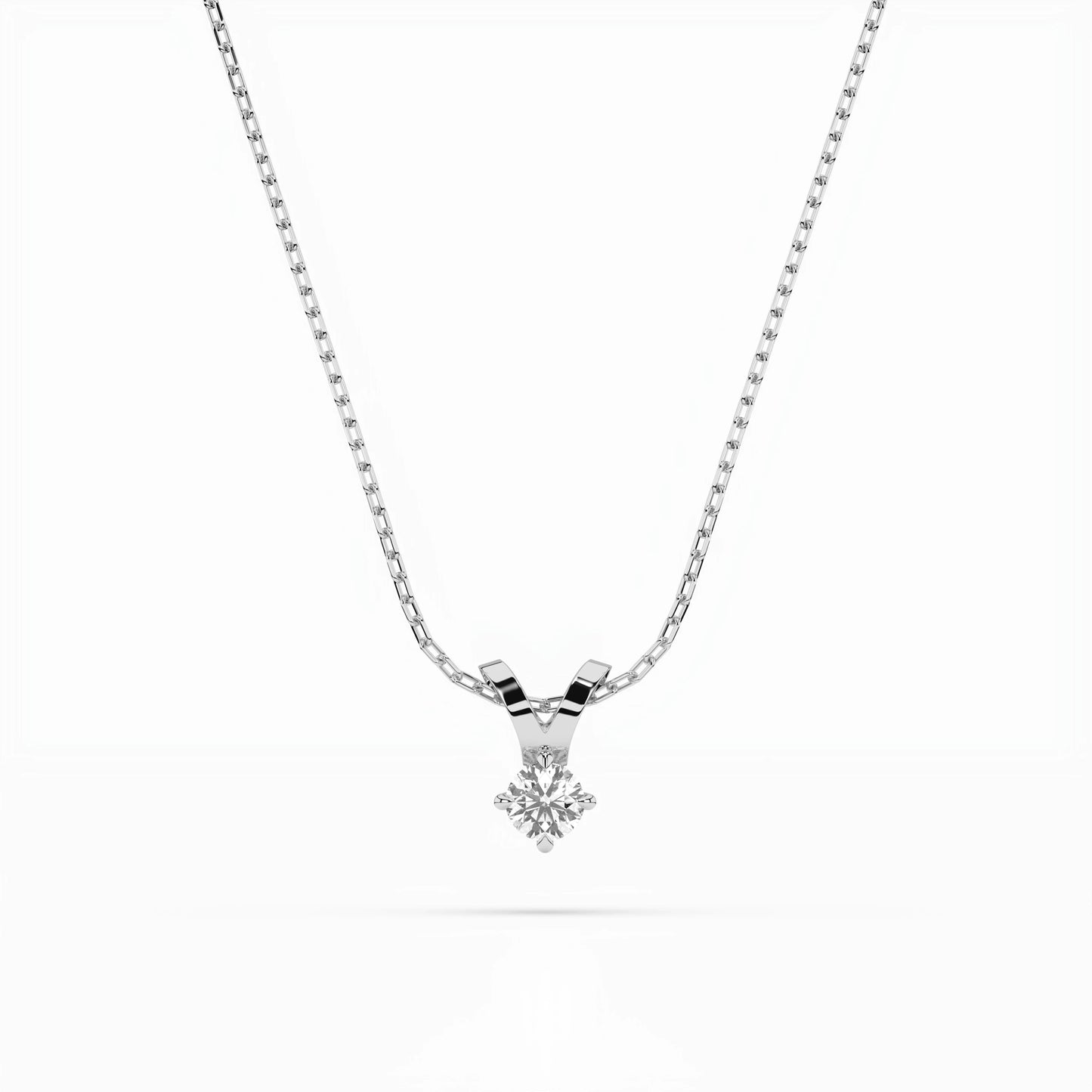 Solitaire Necklace (Round), 0.2 ct — 104-10037(3.7)