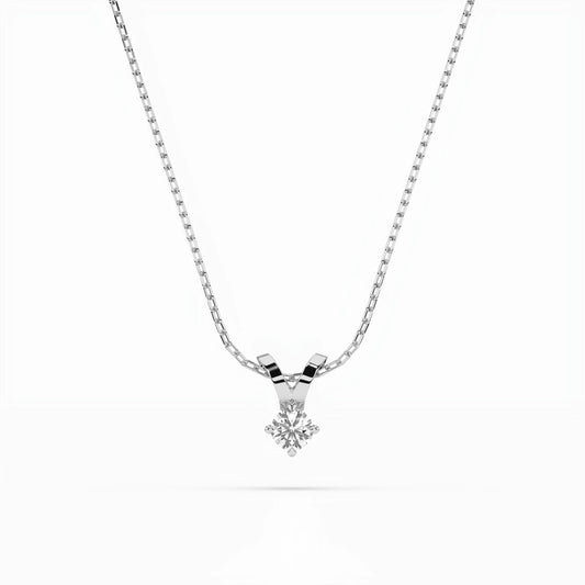 Solitaire Necklace (Round), 0.2 ct — 104-10037(3.7)