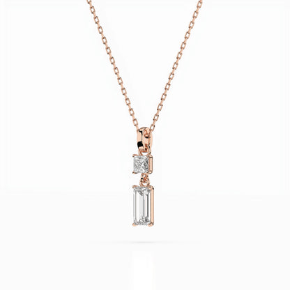 Solitaire Necklace (Baguette), 0.1 ct — 104-10071/1(0.30)BAQ