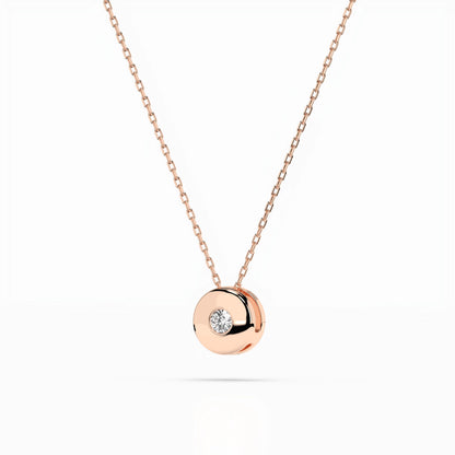 Solitaire Necklace (Round), 0.04 ct — 104-10015(2.2)