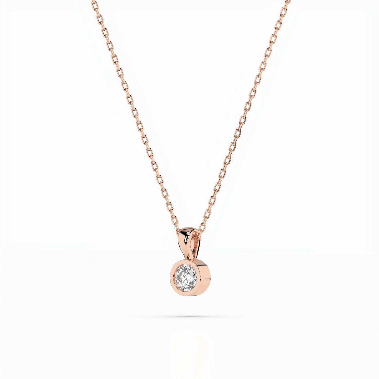 Solitaire Necklace (Round), 0.1 ct — 104-10010(3.0)