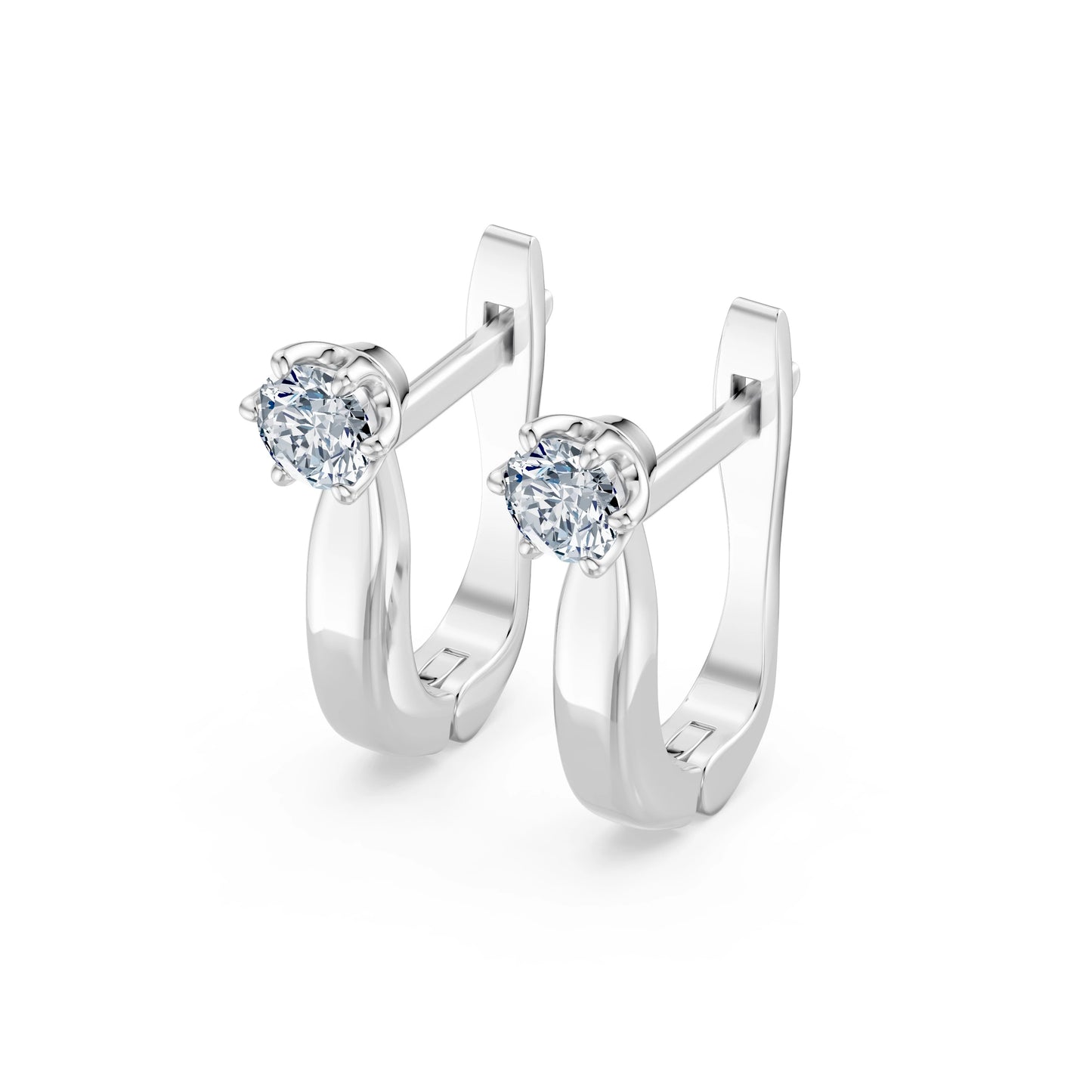 Solitaire English Lock Earring, 0.5 ct — 102-10040(4.0)