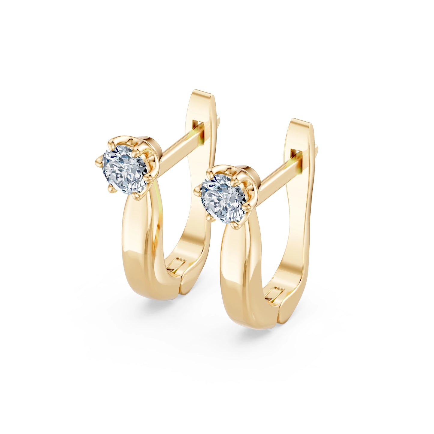 Solitaire English Lock Earring, 0.5 ct — 102-10040(4.0)