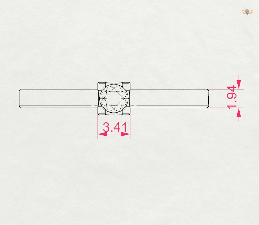 Solitaire Ring (Round), 0.1 ct — 101-10036(3.0)